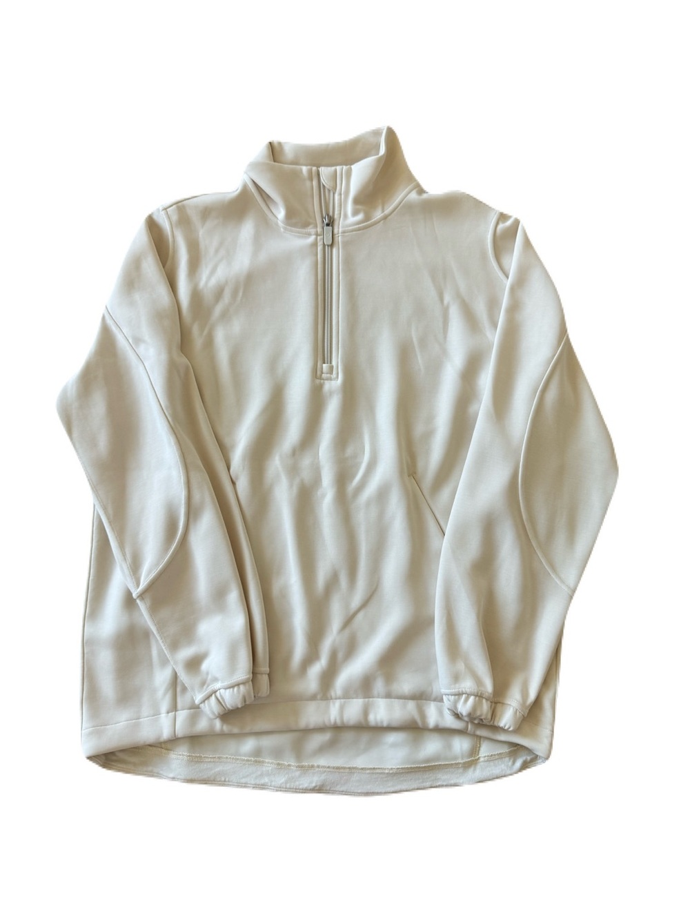 Women's Lululemon Athletica Soft Stream Half Zip Long Sleeve Cream Size Small